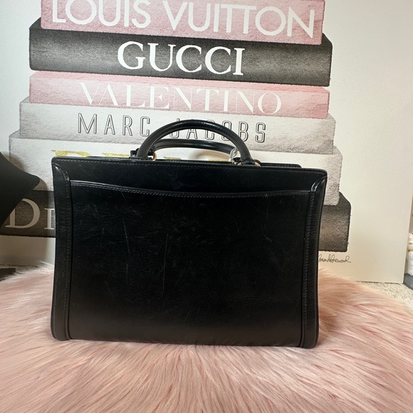 Coach Black Leather Satchel with Signature Scarf - Picture 3 of 12